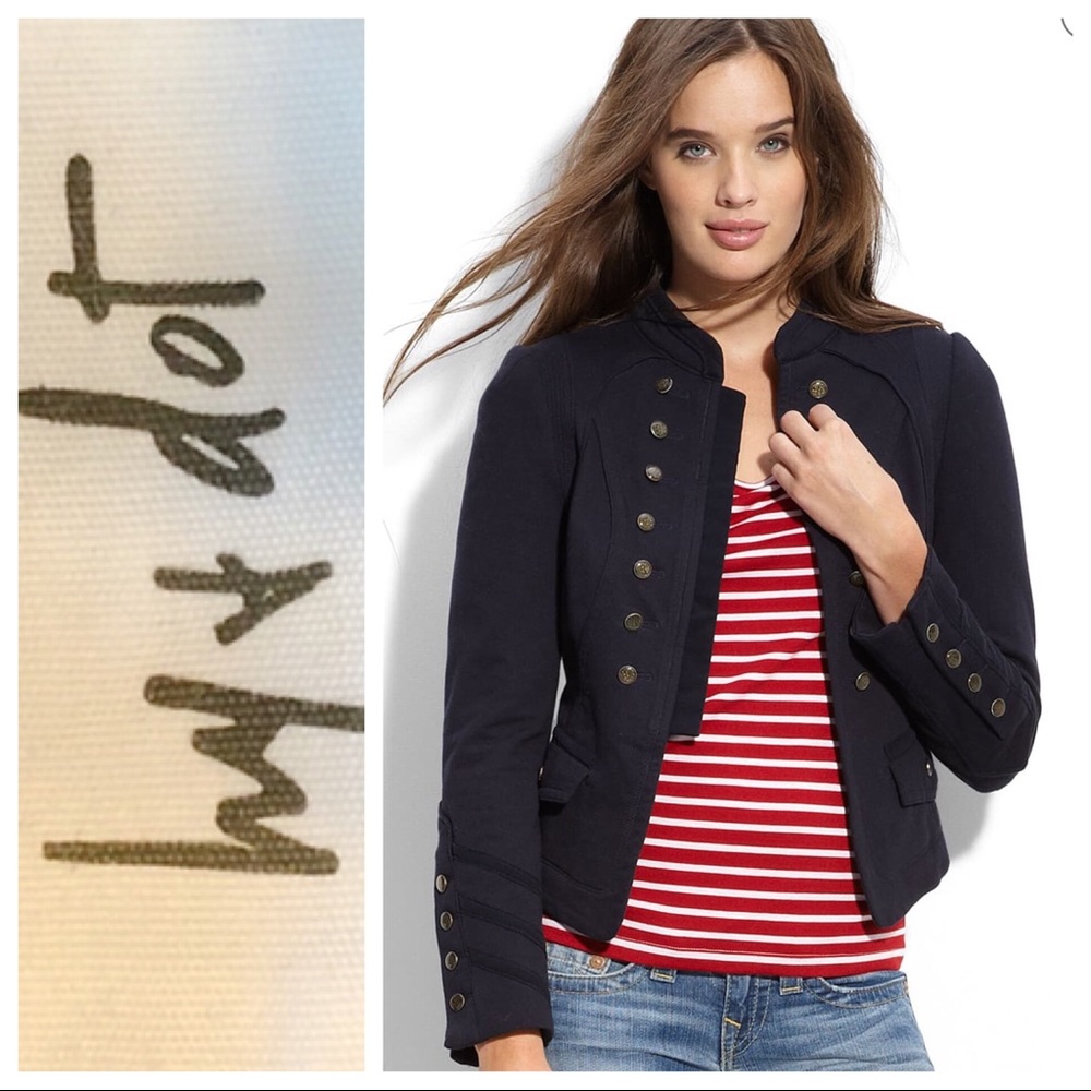 HY&DOT gray chiffon trim military jacket blazer